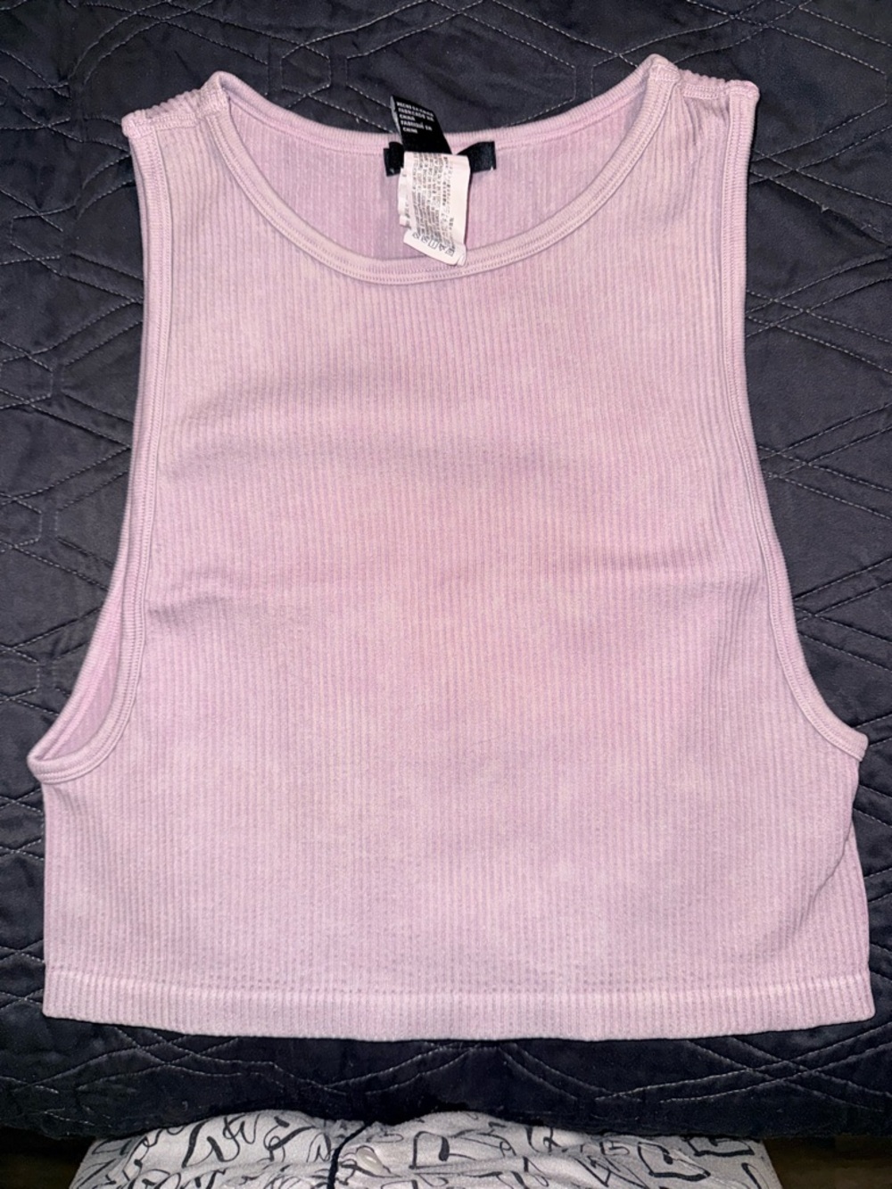 Forever 21 Ribbed Crop Tank Top - Light Lavender